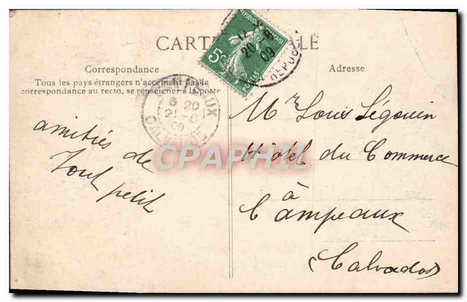 CPA Paris Bois de Boulogne Pavillon d'Armenoville — Rückseite