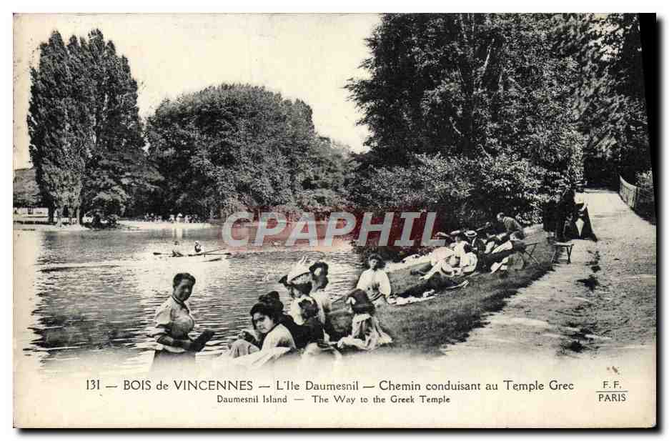 BOIS de VINCENNES — L'Île Daumesnil — Path Leading to the Greek Temple — F.F. PARIS