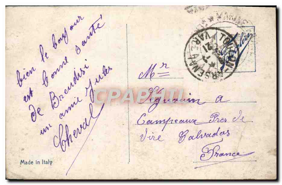 CPA Saluti Da Brindisi — Rückseite