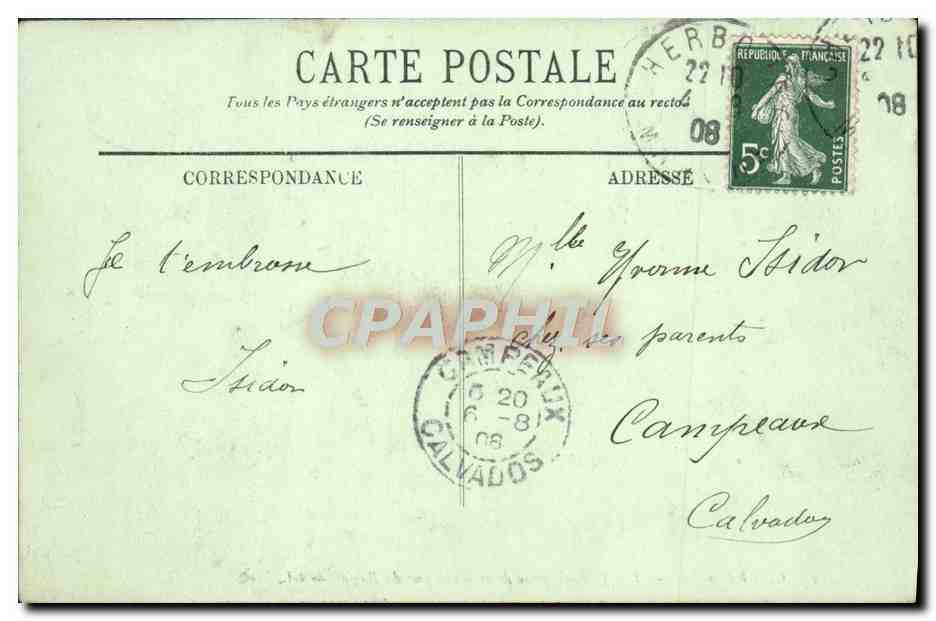 CPA Cherbourg Vue Generale Prise de la Montagne de Roule — Rückseite