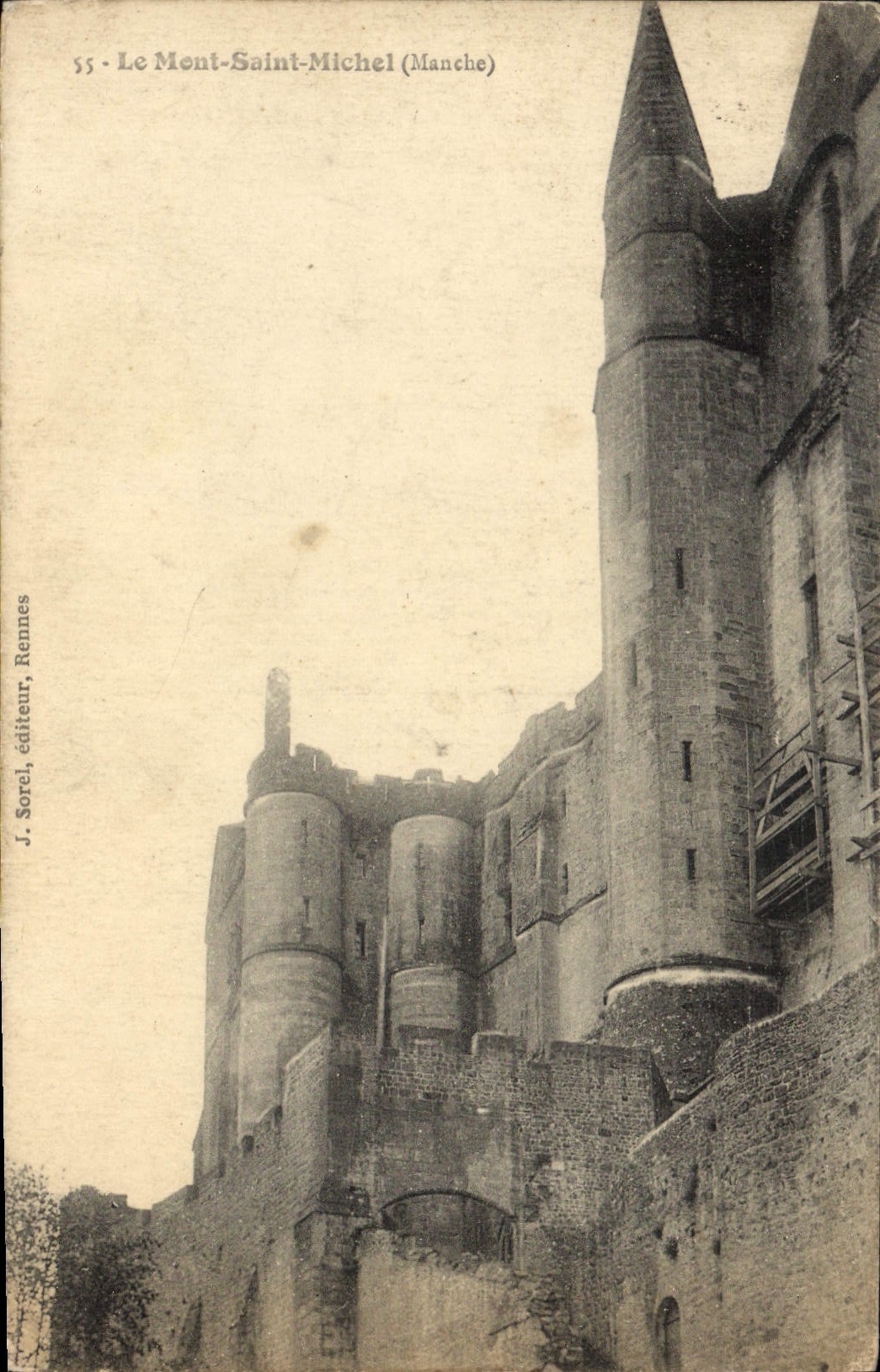 Le Mont-Saint-Michel (Manche) — vue du château — J. Sorel, éditeur, Rennes, n°55
