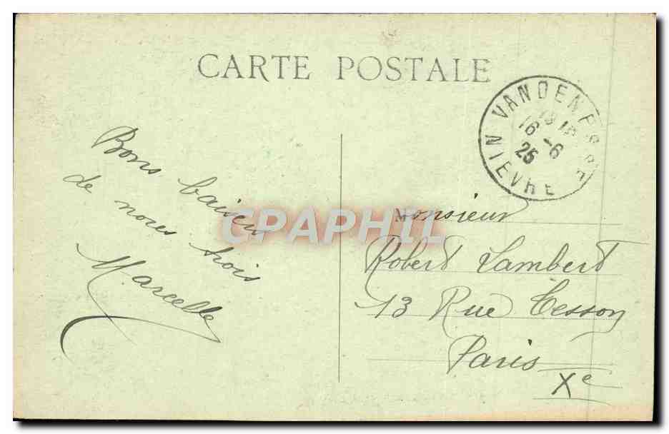 Chastellux — Le Château et le Bassin — Éditeur inconnu, n° 1277 — Verso