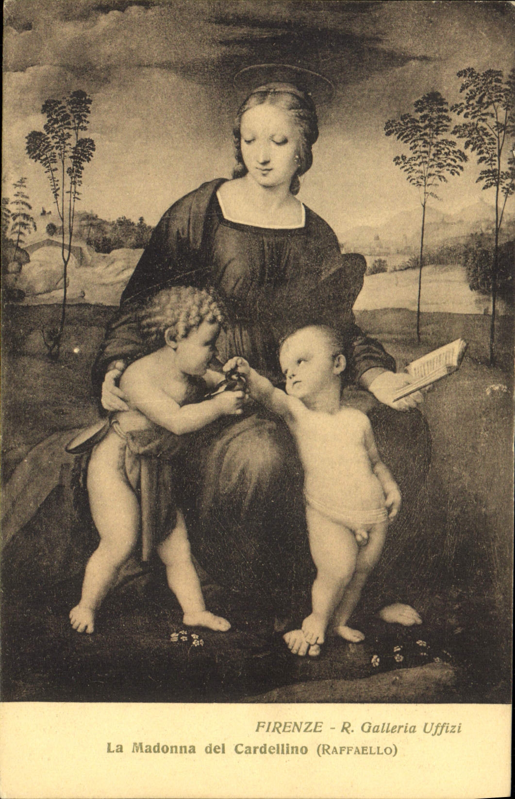 CPA Firenze Galleria Uffizi La Madonna del Cardellino Raffaello