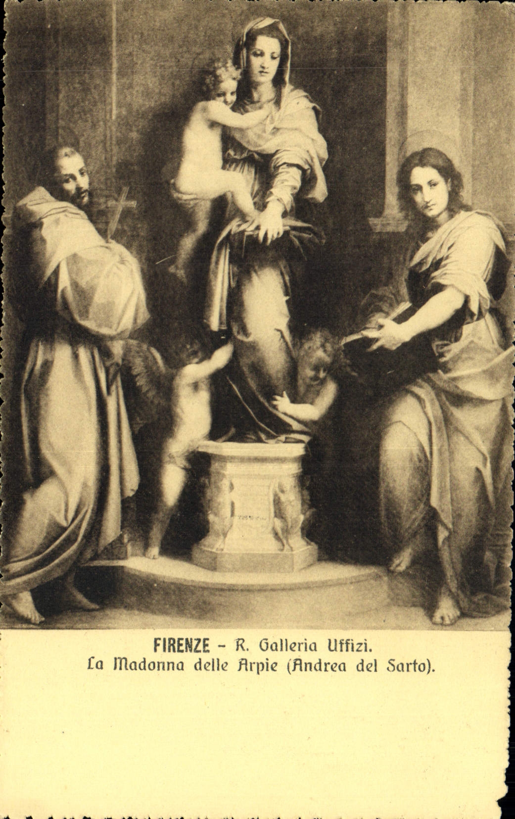CPA Firenze Galleria Uffizi La Madonna delle Arpie Andrea del Sarto