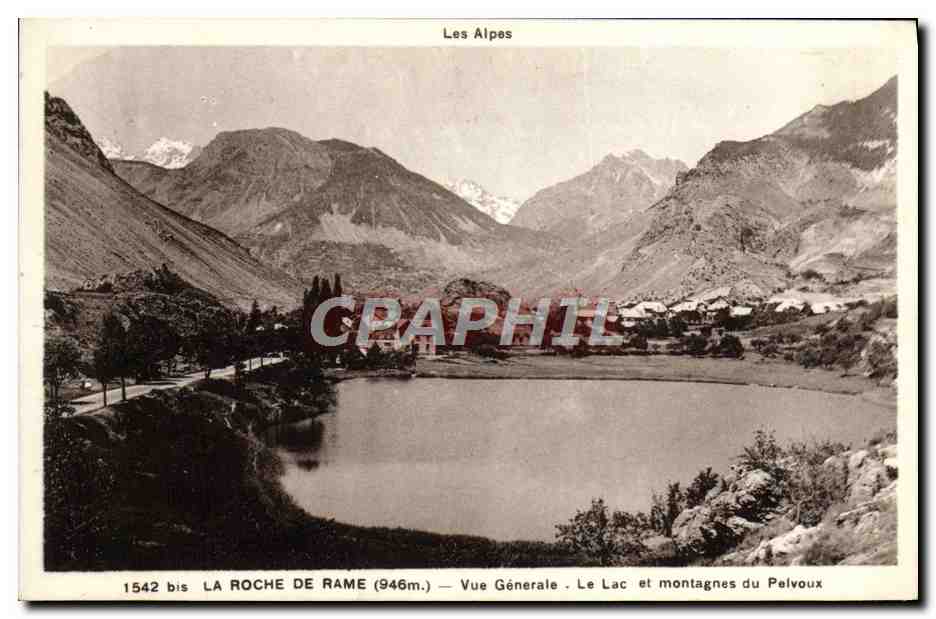 La Roche de Rame (946m) — Vue Générale. Le Lac et montagnes du Pelvoux — M. Jullien, photographe, Gap
