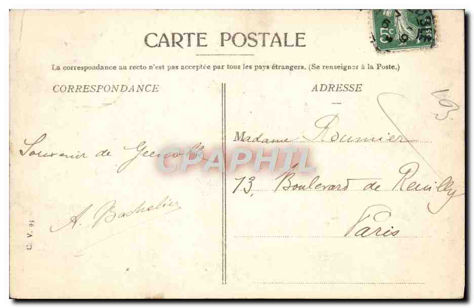 Grenoble — Les Quais et le Saint-Eynard — Verso