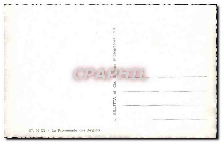 CPA Nice La Promenade des Anglais Bateau — Verso