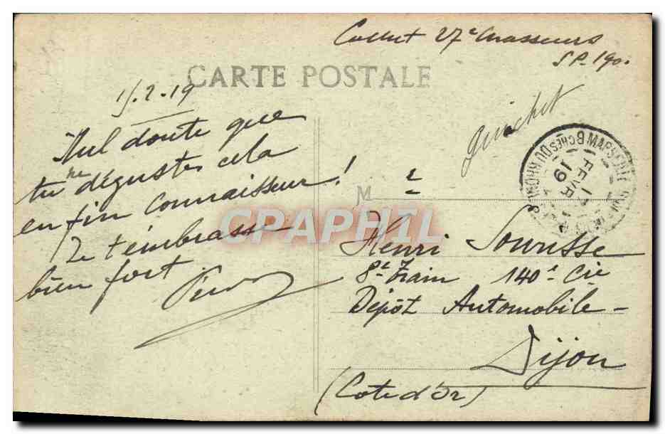 Halle aux Poissons — Sardine humoristique — éditeur non identifié — Verso