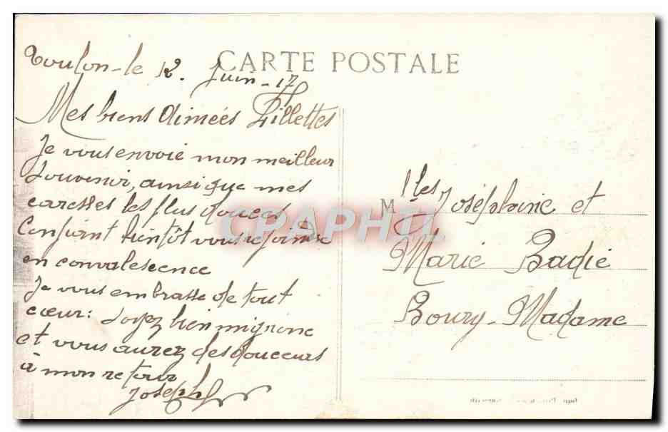 Toulon — Rue Henri Pastourneau, la Poste et Boulevard de Strasbourg — Imp. Provençale - Marseille — Verso