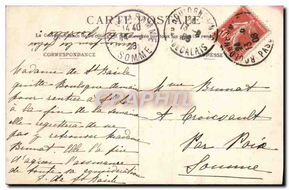 CPA Boulogne Sur Mer Porte Gayole — Rückseite
