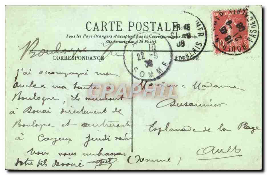 CPA Le Portel Le Fort — Rückseite