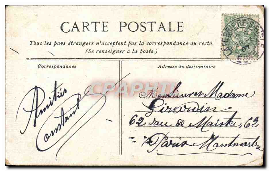 CPA Centre de la France Pres du sommet du Puy de Dome  — Rückseite