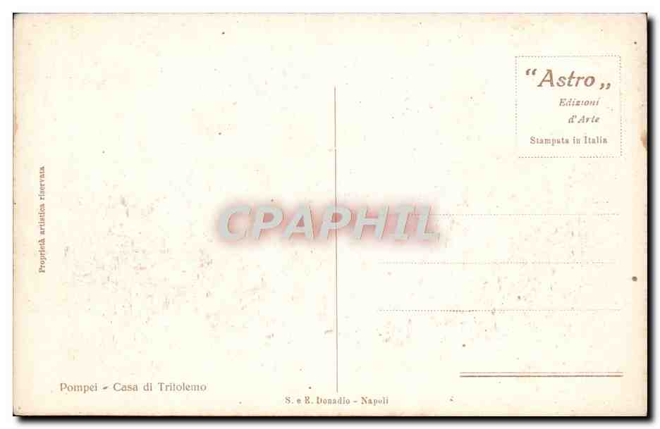 CPA Pompei Casa di Tritolemo — Verso