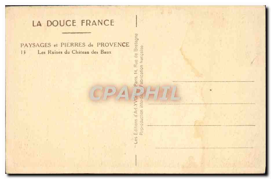 Les Ruines du Château des Baux — Provence — Éditions d'Art, Paris — Reverso