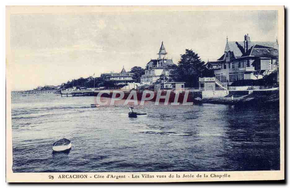CPA Arcachon Cote d'Argent Les villas vues de la jetee de la chapelle