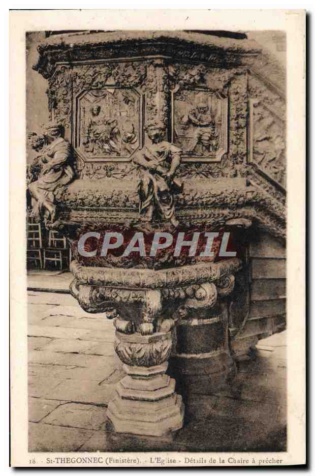 CPA St Thegonnec L'Eglise Details De La Chaire a precher