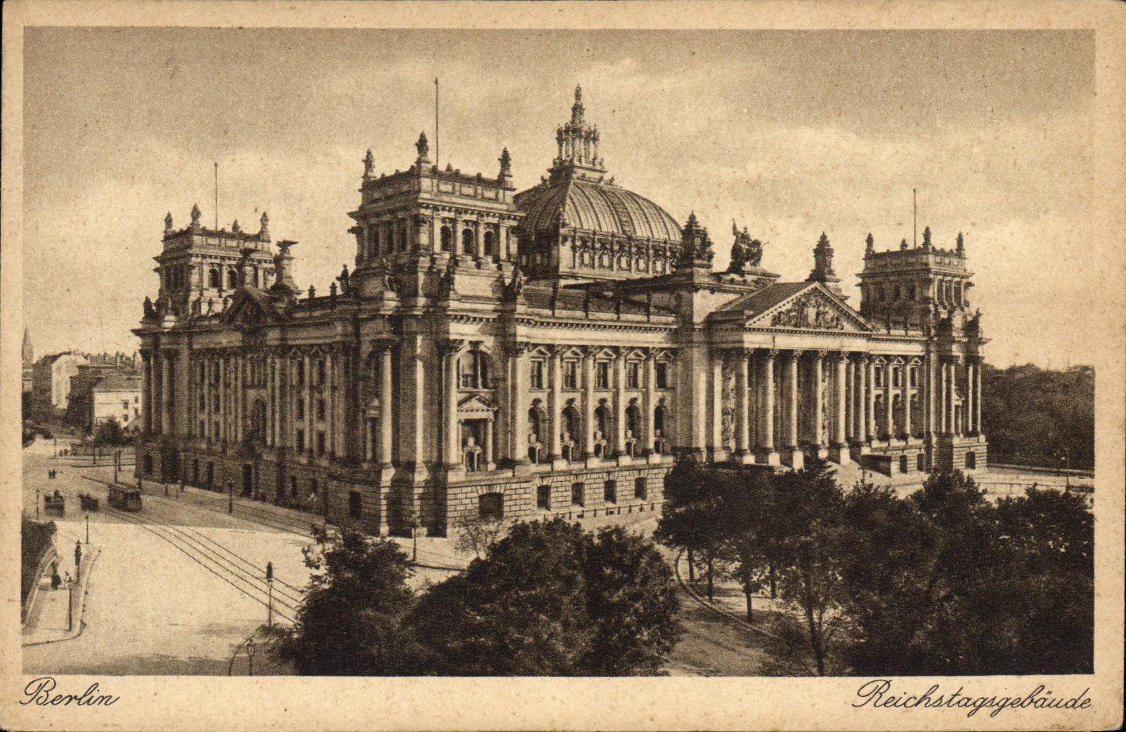 Berlin — Reichstaggebäude — Echte Kupfer-Tiefdruck-Postkarte, série I. W. B. No. 73