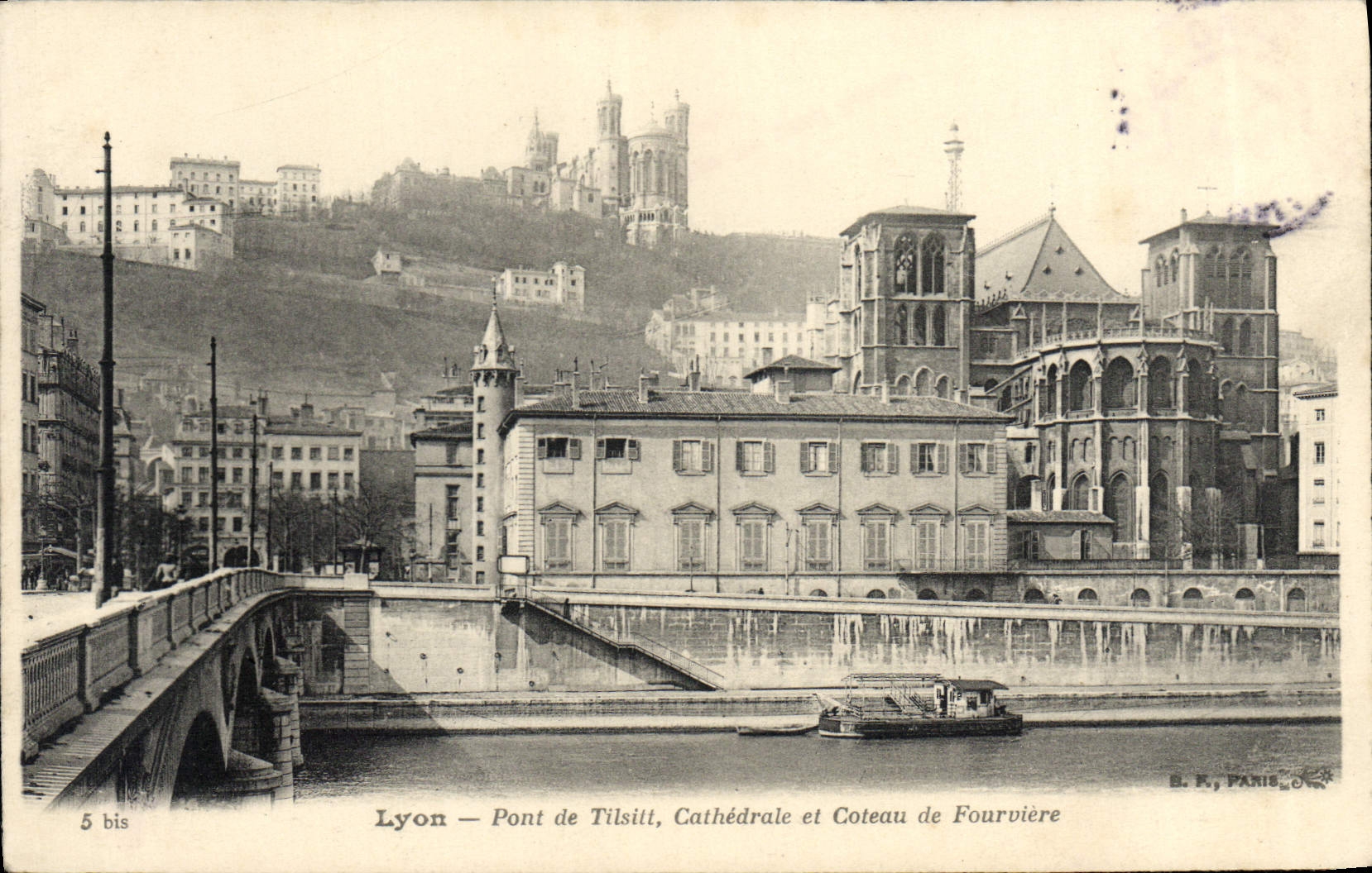 Lyon — Pont de Tilsilt, Cathédrale et Coteau de Fourvière — B. K., PARIS