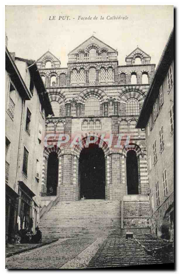 CPA Le Puy Facade De La Cathedrale