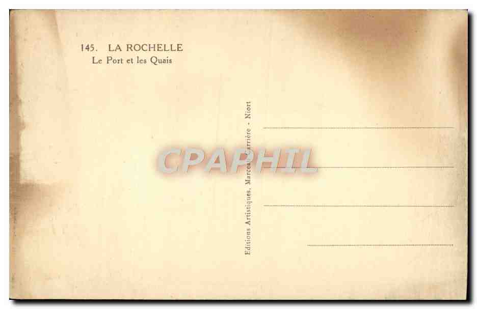 CPA La Rochelle Le Port Et Les Quais — Verso