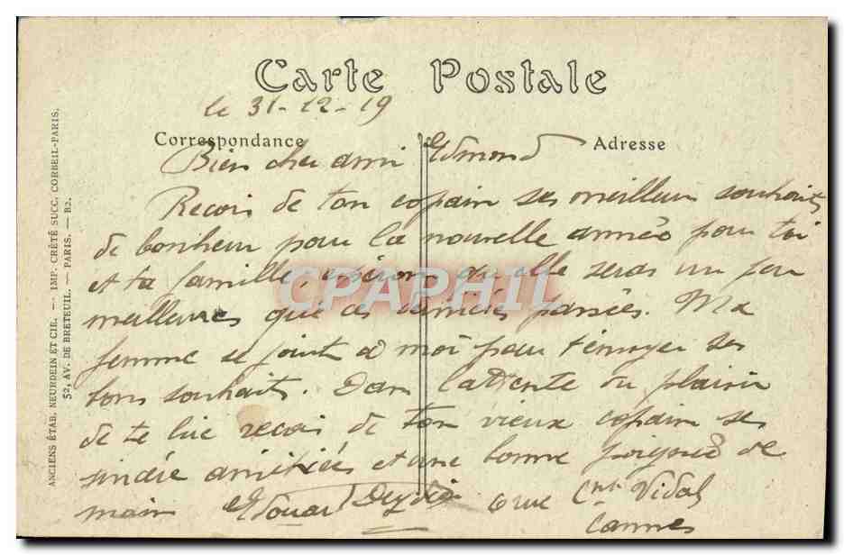 CPA Cannes Vue Generale Prise Du Mont Chevalier — Verso