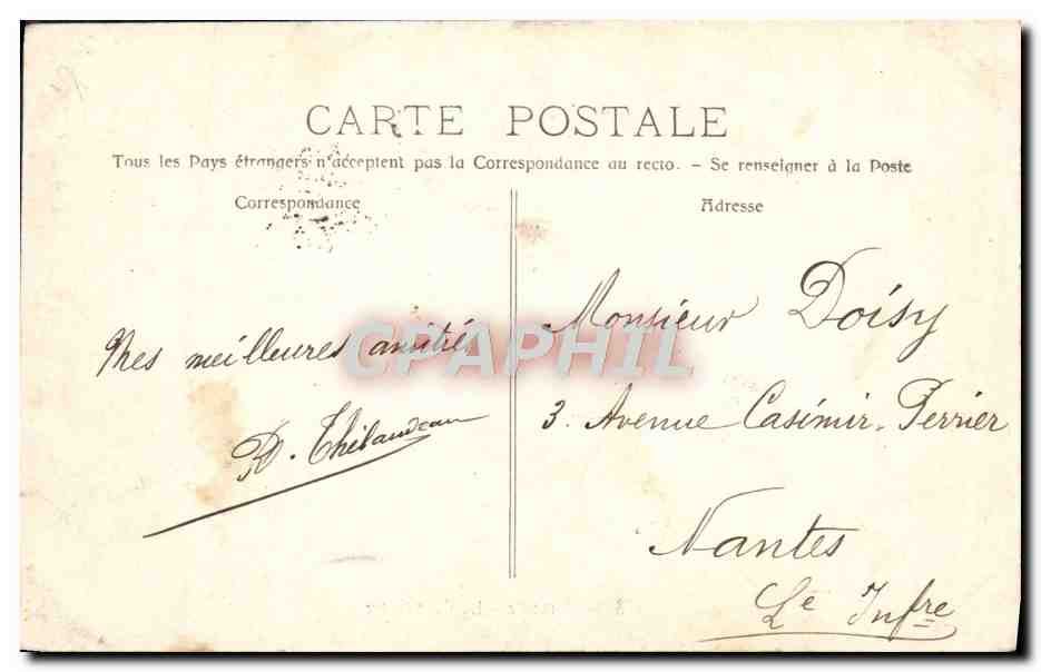 CPA Marseille La Cannebiere Tramway — Rückseite