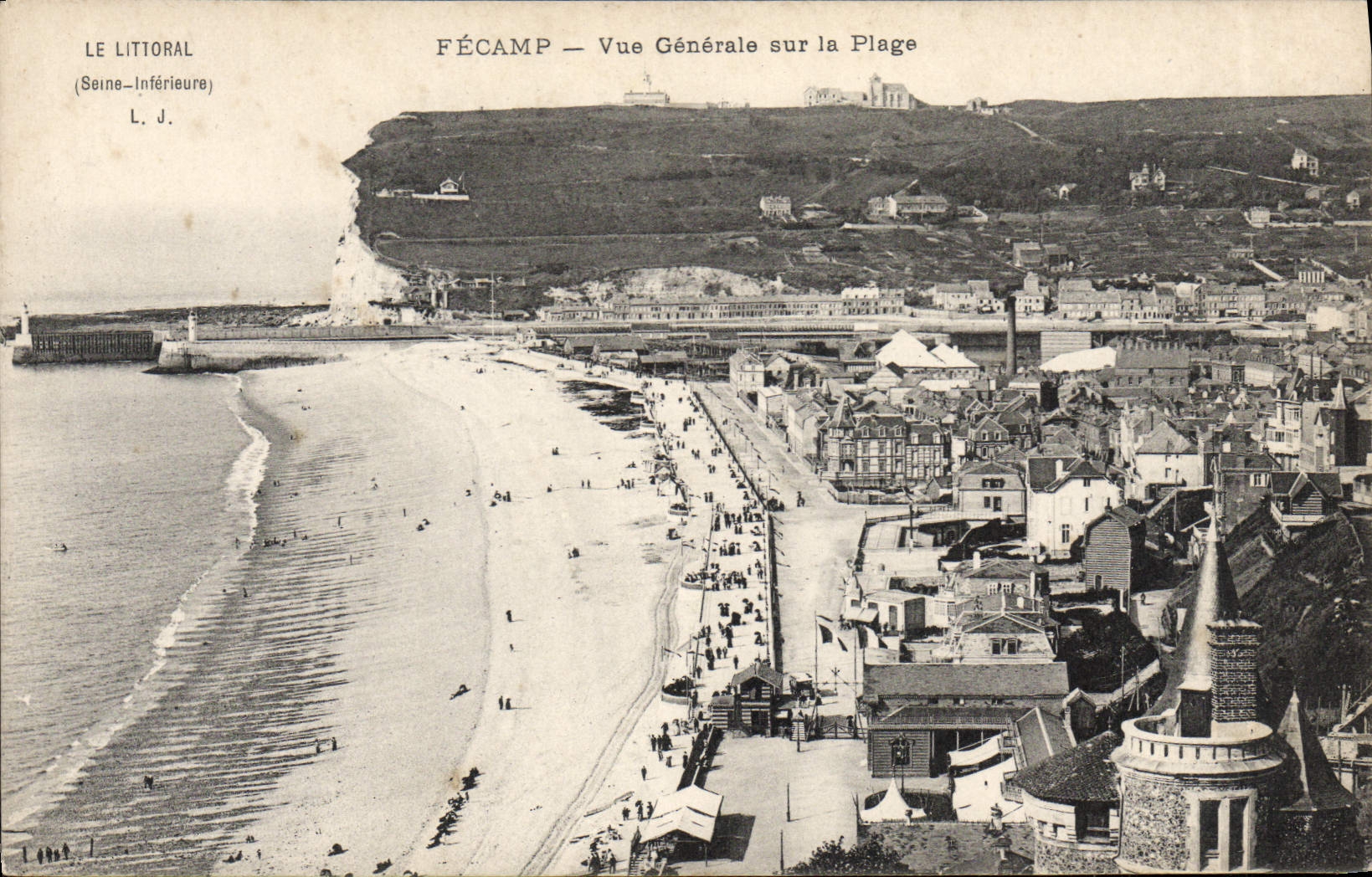 CPA Fecamp Vue Generale Sur la Plage