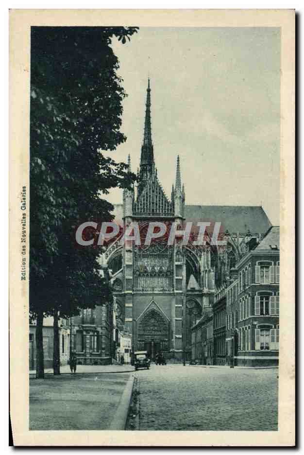 CPA Amiens La cathedrale Porte laterale