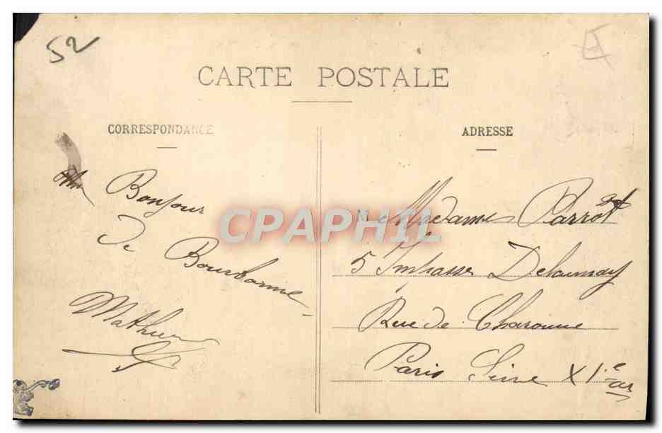 CPA Bourbonne les Bains Place d'Orfeuil — Rückseite