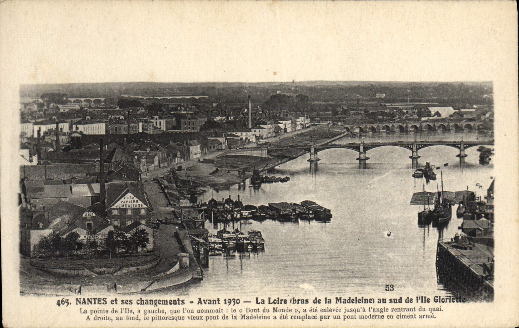 CPA Nantes Et Ses Changements Avant 1900 La Loire Bras de la Madeleine au sud de l'Ile Glorieuse 