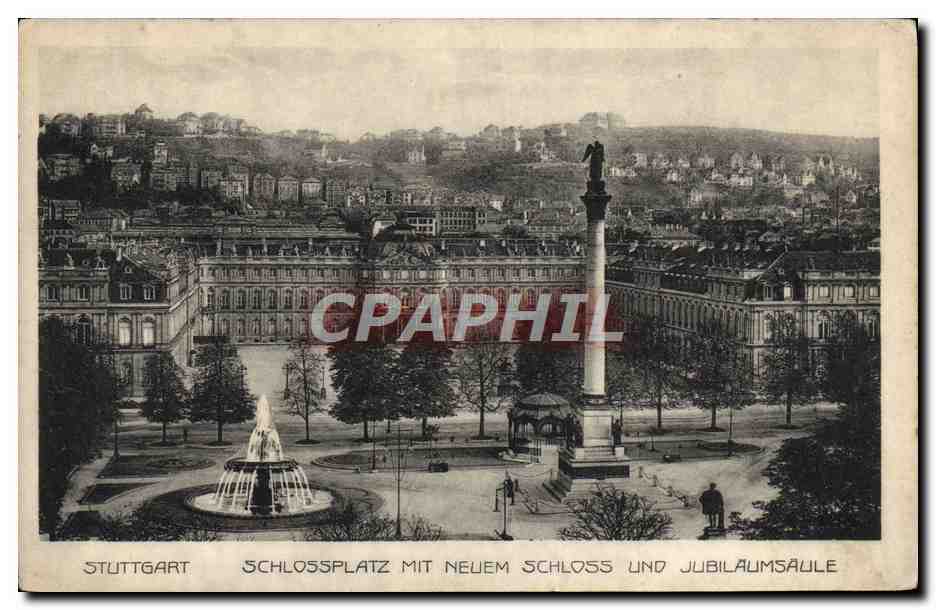 CPA Stuttgart Schlossplatz Mit Neuem Schloss und Jubilaumsaule