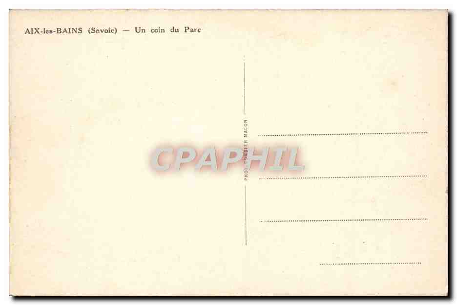 CPM Aix Les Bains Un Coin Du parc — Verso