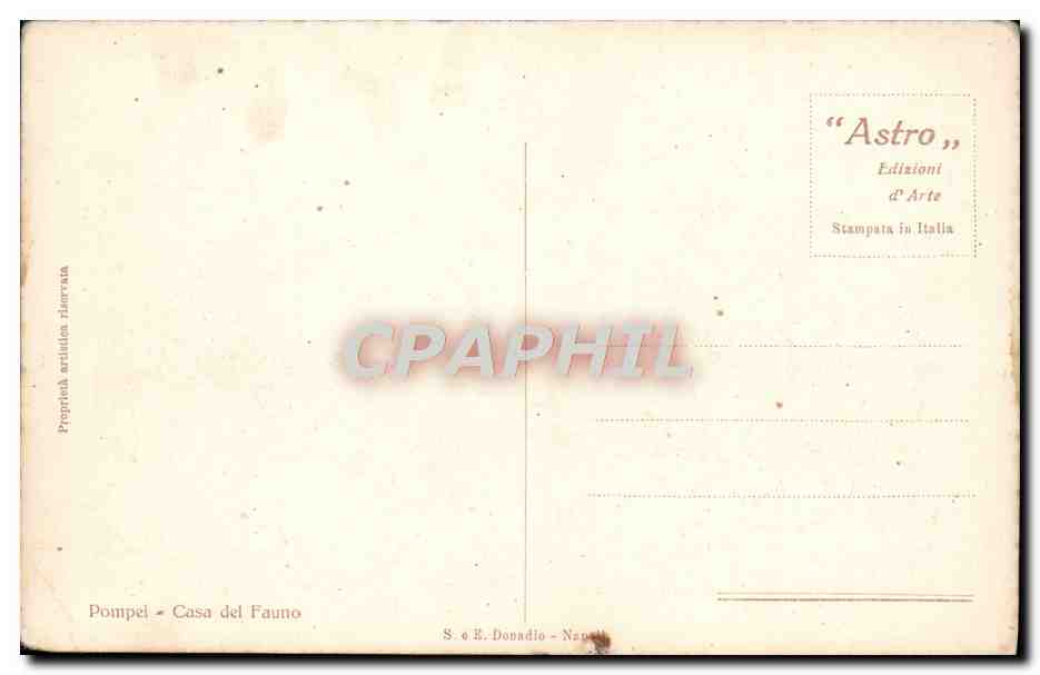 CPA Pompei Casa Del Fauno — Verso