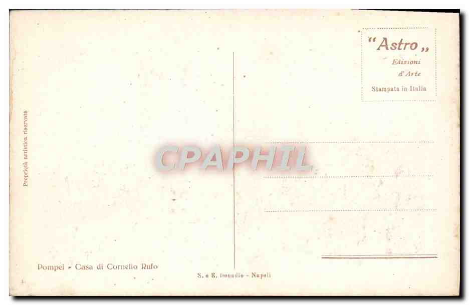 CPA Pompei Casa Di Cornelio Rufo — Verso