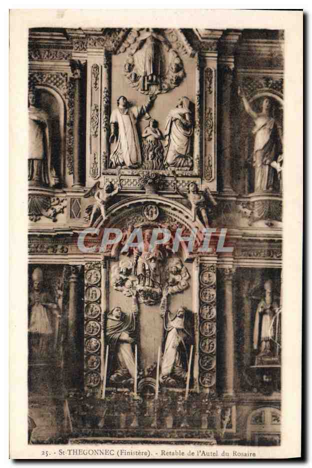 CPA St Thegonnec Retable De I'Autel Du Rosaire
