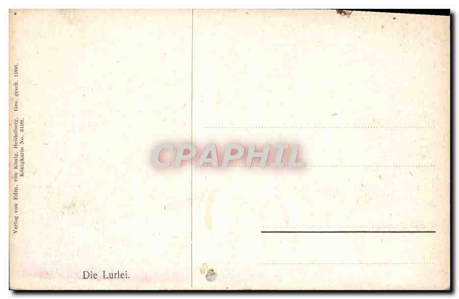 La Lurlei — vue du Rhin — éditeur von Edt, n° 3108 — Rückseite