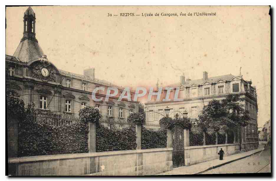 CPA Reims Lycee De Garcons Rue De l'Universite