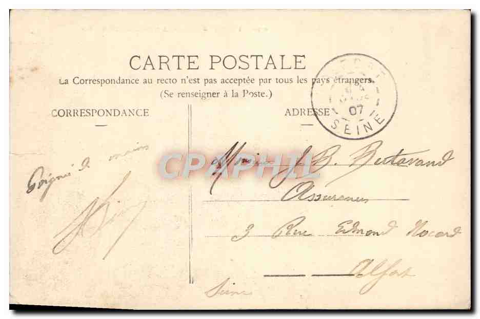CPA Besancon Tarragnoz Et La Citadelle — Rückseite