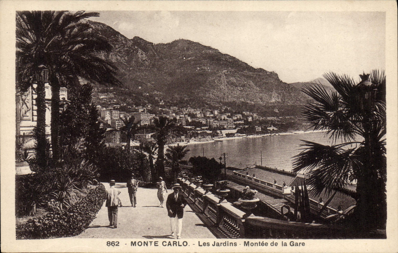 CPA Monte Carlo Les Jardins Montee De La Gare
