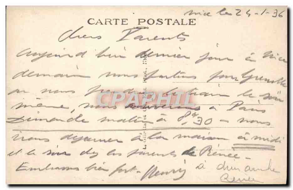 CPA Monte Carlo Les Jardins Montee De La Gare — Rückseite