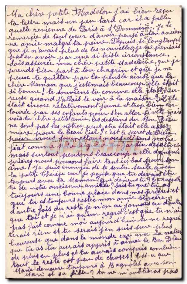 CPA Digne Les Bains Couvent De Saint Domain — Rückseite