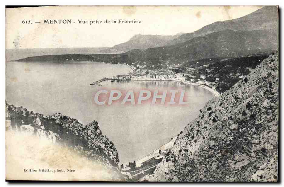 CPA Menton Vue Prise De La Frontiere