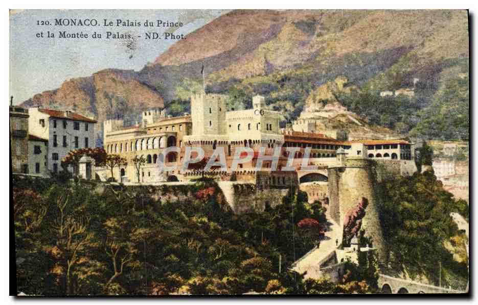 CPA Monaco Le Palais Du Prince Et La Montee Du Palais