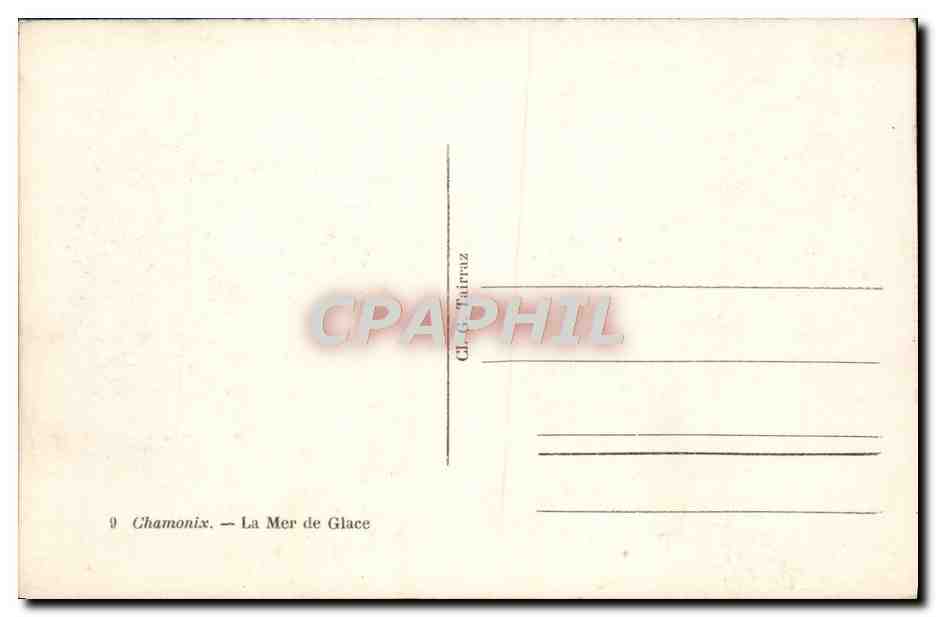 CPM Chamonix La Mer De Glace — Verso