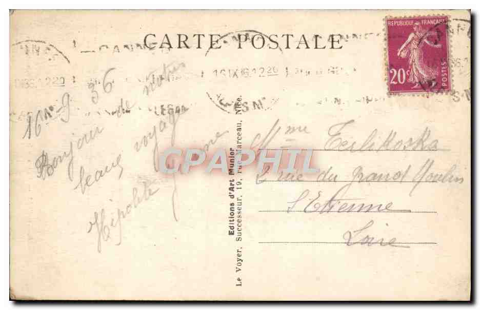 CPA Cannes Vue Sur Le Suquet — Verso