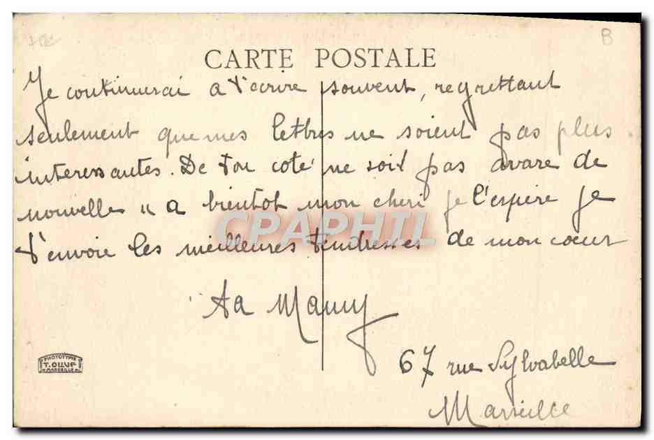 CPA Marseille Fort St Jean Et La Cathedrale — Verso