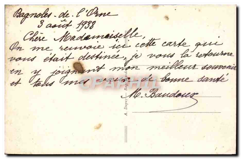 Bagnoles-de-l'Orne — Le Casino des Thermes — éditeur B. 42 — Rückseite