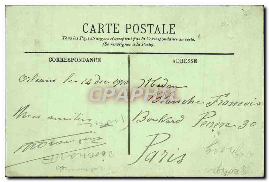 CPA Orleans Eglise St Paterne — Verso