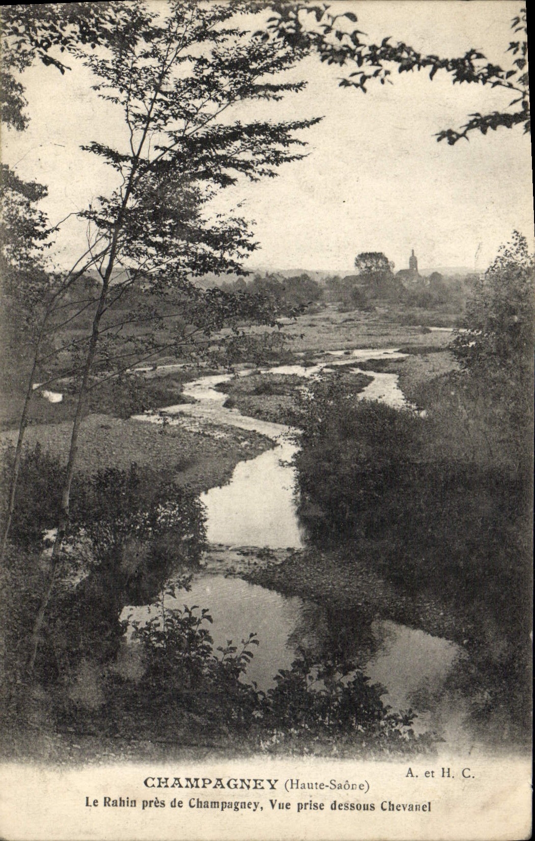 Le Rahin près de Champagney (Haute-Saône) — Vue prise dessous Chevanel — A. et H. C.