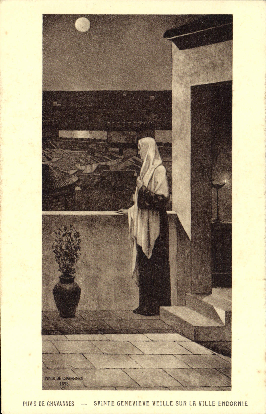 CPA Puvis de Chavannes Sainte Genevieve veille sur la ville endormie Paris